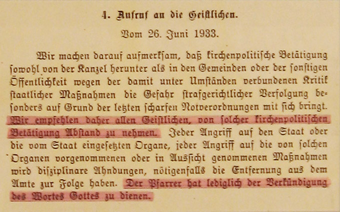 Aufruf an die Geistlichen vom 26. Juni 1933