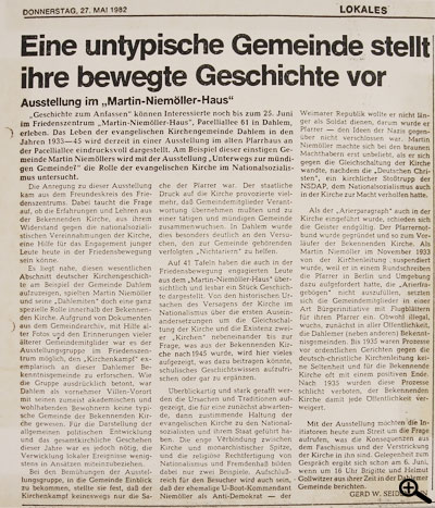 Artikel des Volksblatts Berlin über die Ausstellung