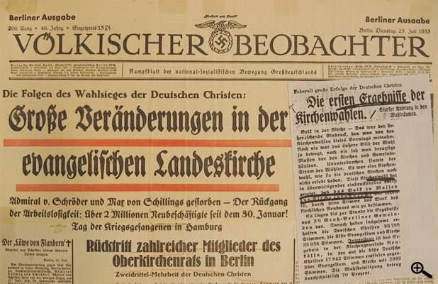 Völkischer Beobachter vom 24.7.1933 (rechts) und vom 25.7.1933 (links) 