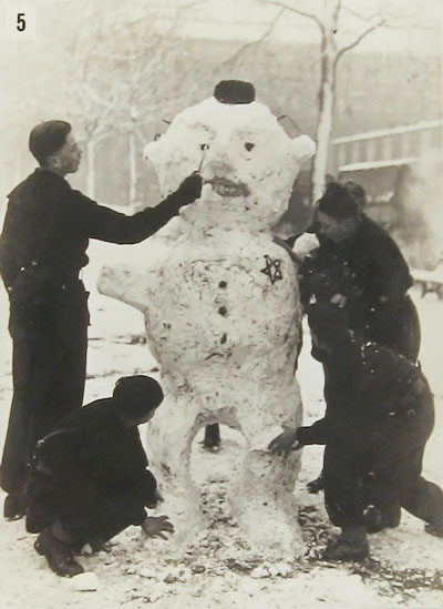 1.Hitlerjungen bauen einen „jüdischen“ Schneemann.