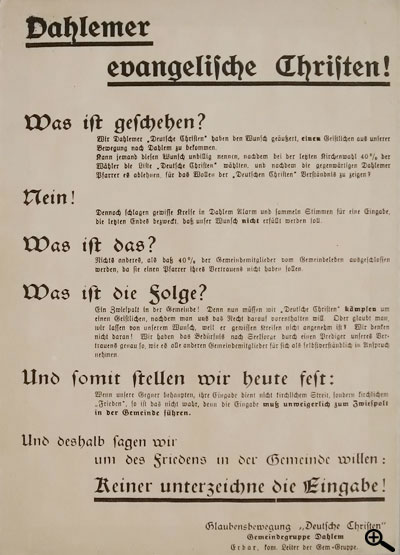 Gegenflugblatt der Deutschen Christen